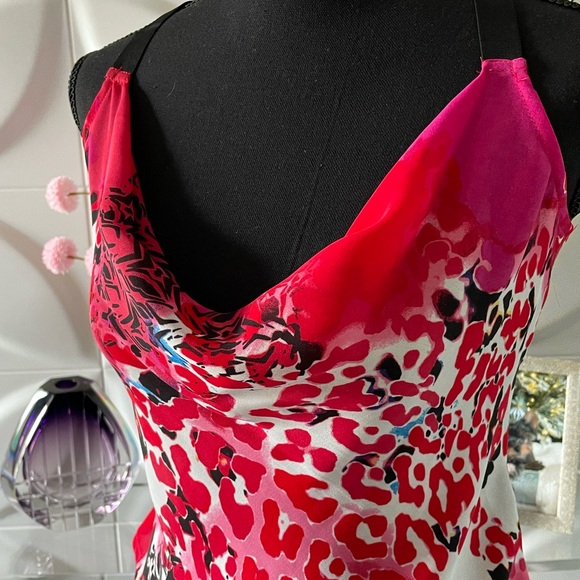 Bebe Women's Abstract Leopard Print Colorful Tank Top Size Small - Picture 2 of 8